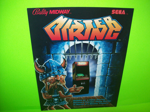 Midway MISTER VIKING 1984 Original NOS Video Arcade Game Machine Promo Flyer