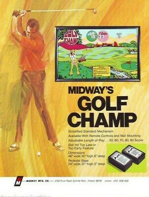 Midway Golf Champ Arcade FLYER Original NOS 1972 Wall Game Promo Artwork Sheet