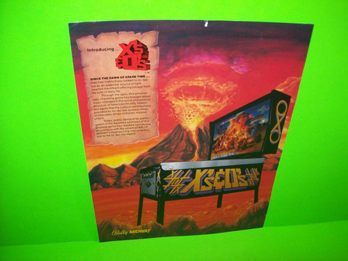 Bally X's & O's Pinball Flyer ORIGINAL 1983 Flipper Game Promo Artwork TEAR