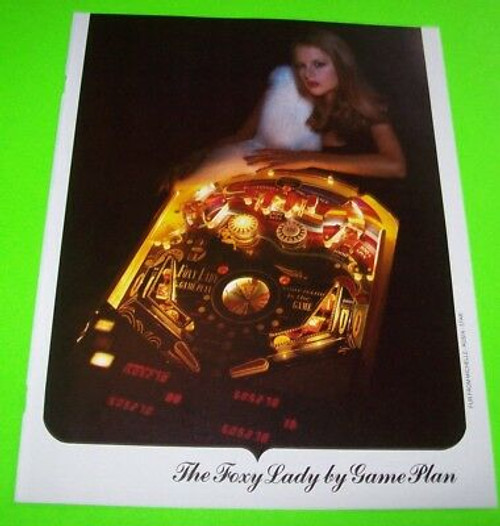 Game Plan FOXY LADY Original 1978 Flipper Game Pinball Machine Sales Flyer Art