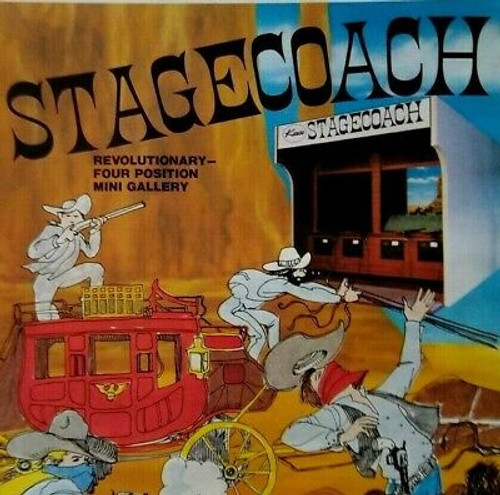 Stagecoach Taito Vintage Arcade Game Magazine AD 1977 Retro Artwork Wild Western