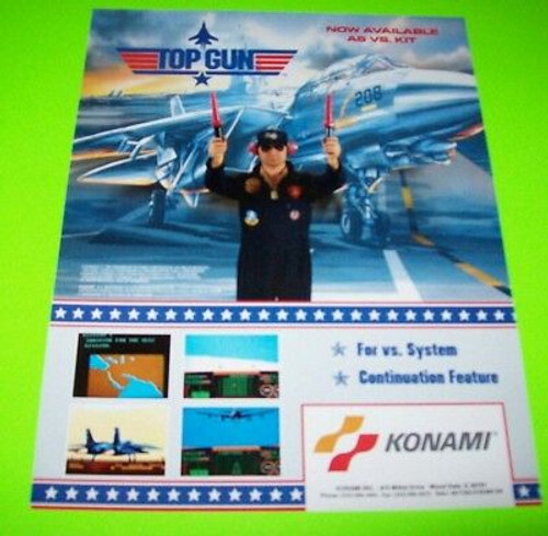 Konami TOP GUN Original 1987 NOS Video Arcade Game Promo Flyer Jet Airplanes