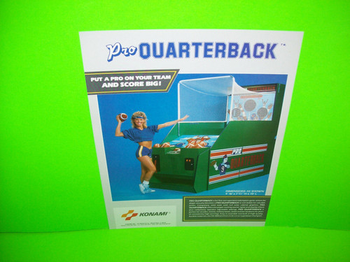 Konami PRO QUARTERBACK 1984 Original NOS Ball Toss Arcade Game Promo Sales Flyer