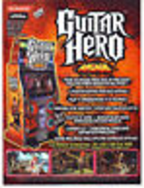 Konami Guitar Hero Arcade FLYER 2009 Original NOS Art Print Sheet Rock And Roll