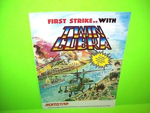 Romstar Twin Cobra 1988 Original Magazine AD For Video Arcade Game PROMO Artwork