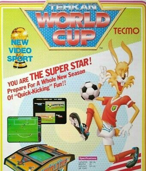 Tecmo World Cup Arcade FLYER 1986 Original NOS Video Game Artwork Sheet Japan