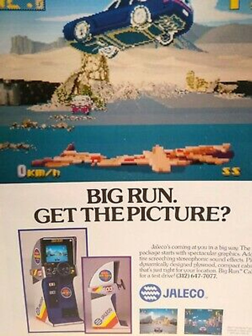 Big Run Arcade AD Jaleco 1989 Video Arcade Game Magazine Artwork Wall Decor