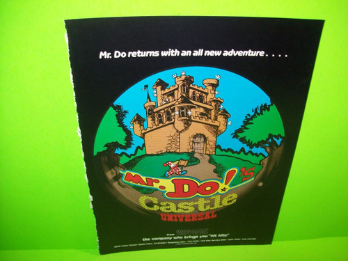 Universal MR. DO!'s CASTLE Magazine AD For Video Arcade Game Promo Artwork