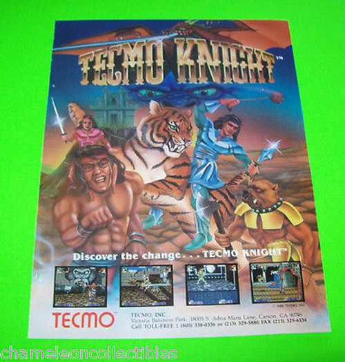 Tecmo Knight Arcade Game Magazine Trade AD 1989 Retro Video Game Artwork Promo