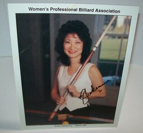 Grace Nakamura Womens Professional Billiard Signed Autograph Photo Pool Vintage