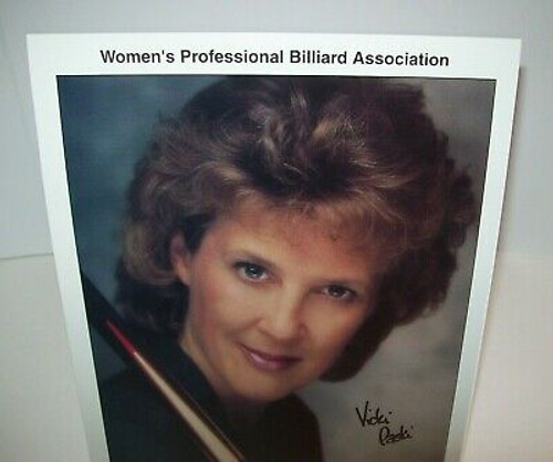 Vicki Paski Women's Professional Billiard Signed Autograph Photo Pool Vintage