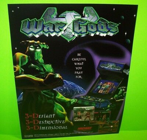 War Gods Arcade FLYER 1996 Original NOS Video Game Artwork