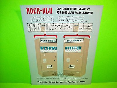 Rock-Ola 1966 Model 3303-V Can Cold Drink Original Coin Op Vending Machine Flyer