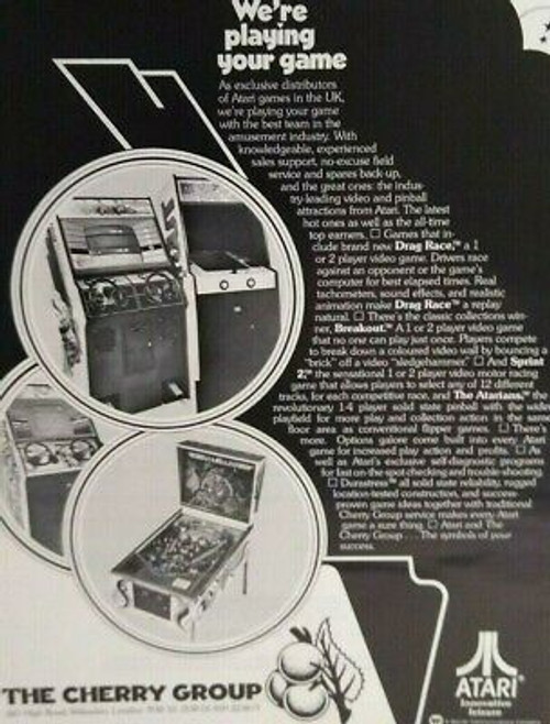 Atari Atarians Drag Race Sprint 2 Breakout Pinball Arcade Games Magazine AD 1977