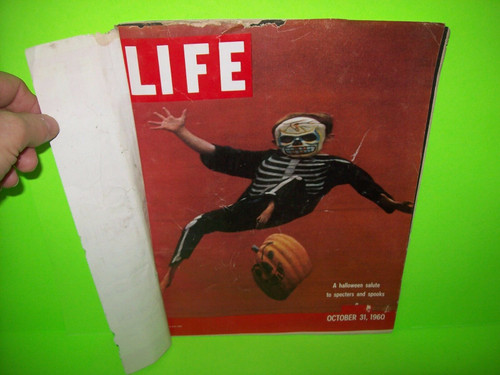 Halloween Theme Life Magazine October 31, 1960 Cover Ghosts Goblins Skeletons Costumes