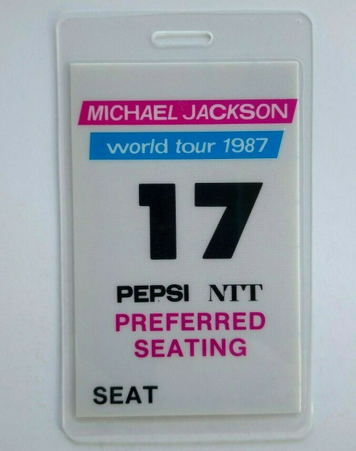 Michael Jackson Preferred Seat #17 Backstage Pass Original Bad 1987 Concert Tour