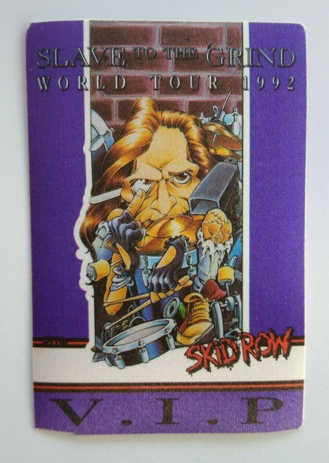 Skid Row Backstage Pass Original 1992 Slave To The Grind Hard Rock VIP Purple