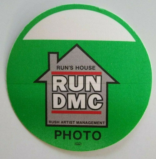 Run DMC Backstage Pass Original 1988 Concert Runs House Rap Hip Hop Music Green