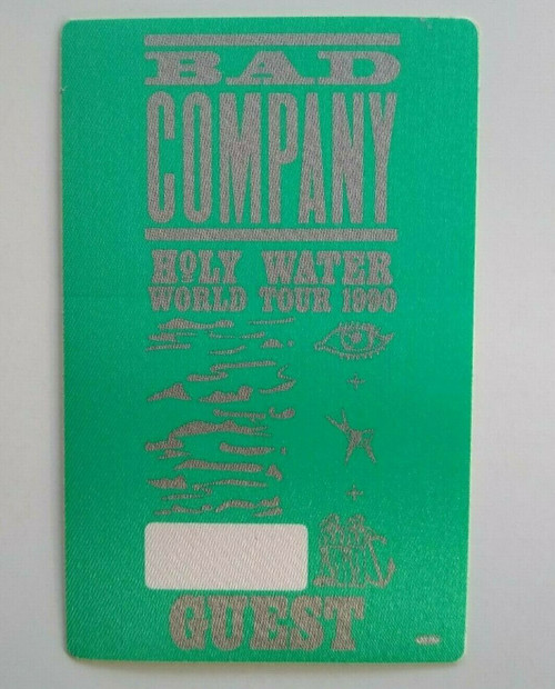 Bad Company Holy Water Backstage Pass Original 1990 Tour Hard Rock Music Green