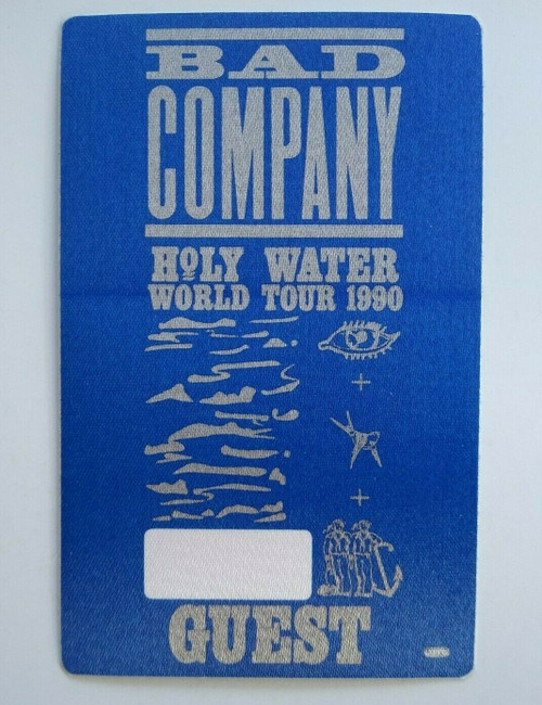 Bad Company Holy Water Backstage Pass Original 1990 Tour Hard Rock Music Navy