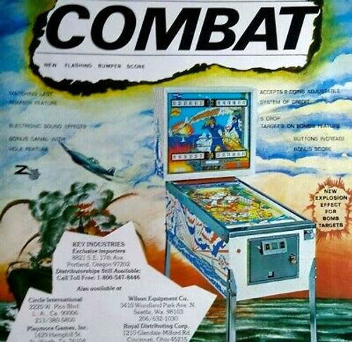 Zaccaria Combat Pinball Machine Magazine AD Retro Game 1977 Princess Jukebox