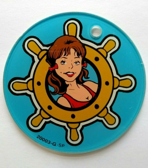 Bally Gilligan's Island Mary Ann Ships Wheel Plastic Keychain Original 1991 NOS