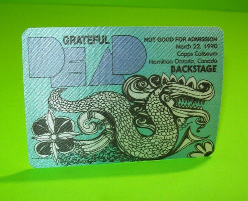 Grateful Dead Backstage Pass Sea Serpent Dragon 1990 Tour Otto DeadHead Fan Gift