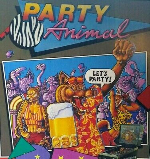 Party Animal Pinball Flyer Vintage Bally Game Artwork Sheet Trimmed 1987