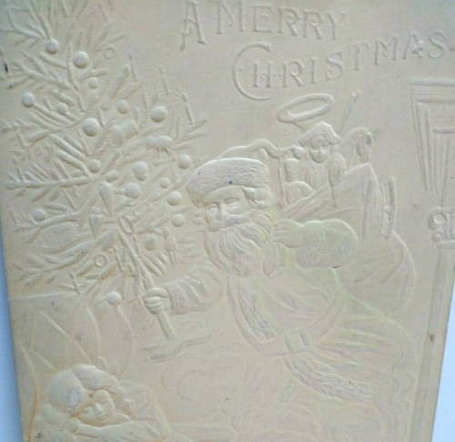 Santa Claus Raised Image Merry Christmas Postcard Original Embossed