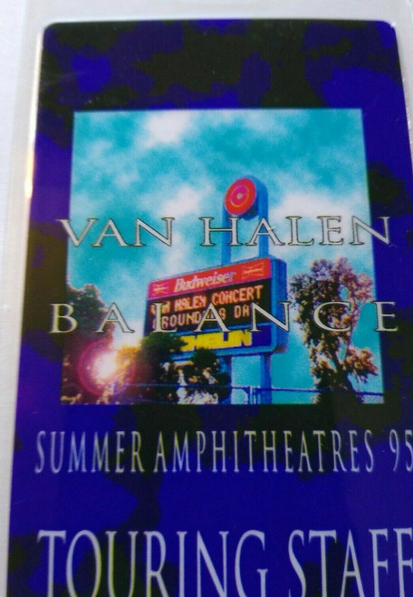 Van Halen Balance Touring Staff Backstage Pass Original 1995 Eddie Hard Rock