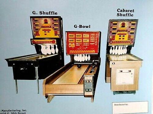 G Shuffle G-Bowl Cabaret Arcade Flyer Original Shuffle Alley Bowling 8.5" x 11"