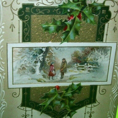 Antique Christmas Postcard John Winsch 1911 Embossed Art Fancy Border Germany
