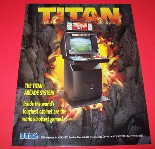 Sega TITAN SYSTEM 1995 Original NOS Video Arcade Game Promo Sales Flyer Artwork