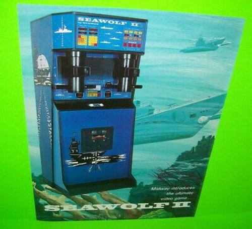 Seawolf II By Arcade FLYER Original NOS Midway 1978 Deep Sea Submarine Art Sheet