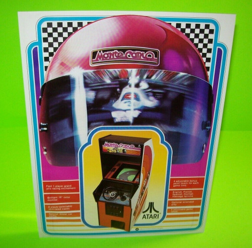 Monte Carlo  Vintage Arcade FLYER 1980 Atari Original Video Game Art Sheet Retro