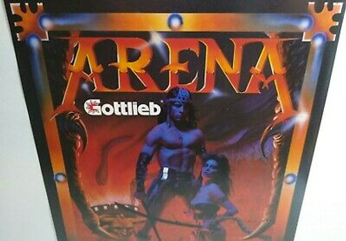 Arena Pinball FLYER Original Gottlieb Game Warrior Fantasy Artwork Sheet 1987