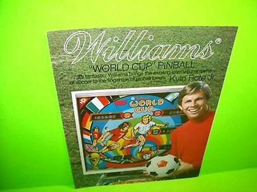 Williams WORLD CUP 1978 Original NOS Pinball Machine Flyer Brochure Kyle Rote Jr