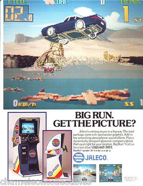 Jaleco Big Run Arcade FLYER Original NOS Video Game Paper Artwork Sheet 1989