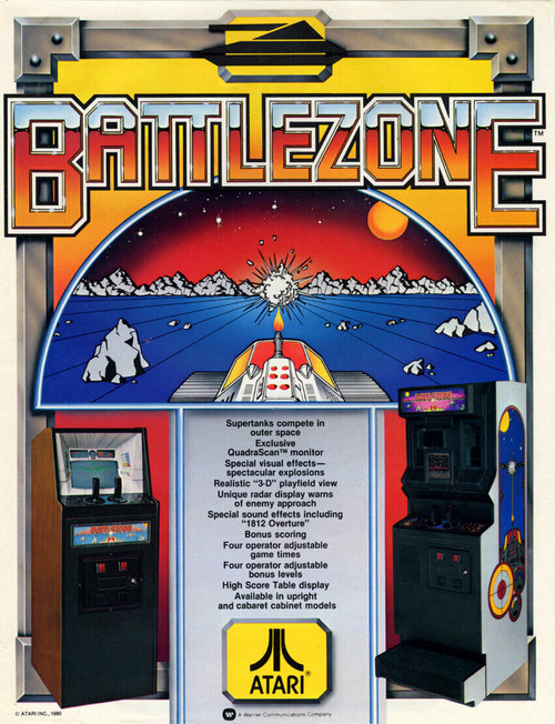 Battle Zone Atari Arcade FLYER 1980 Original NOS Video Game BattleZone Art Sheet