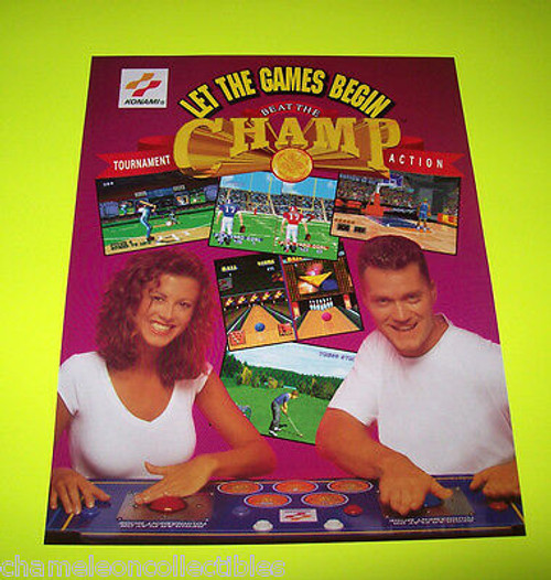 BEAT THE CHAMP By KONAMI 1996 ORIG NOS VIDEO ARCADE GAME SALES FLYER BROCHURE