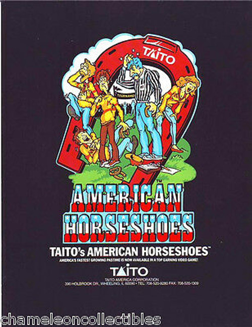 AMERICAN HORSESHOES By TAITO ORIGINAL NOS VIDEO ARCADE GAME PROMO SALES FLYER
