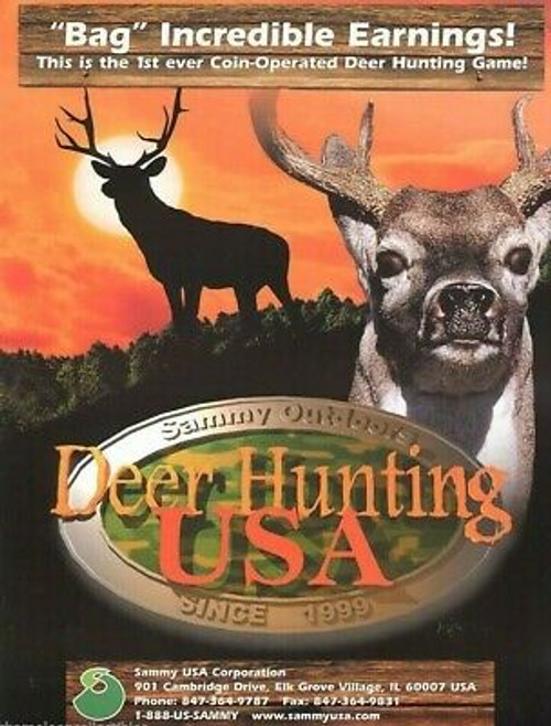 Deer Hunting USA Arcade FLYER Original NOS Video Game Promo Artwork Sheet 1999