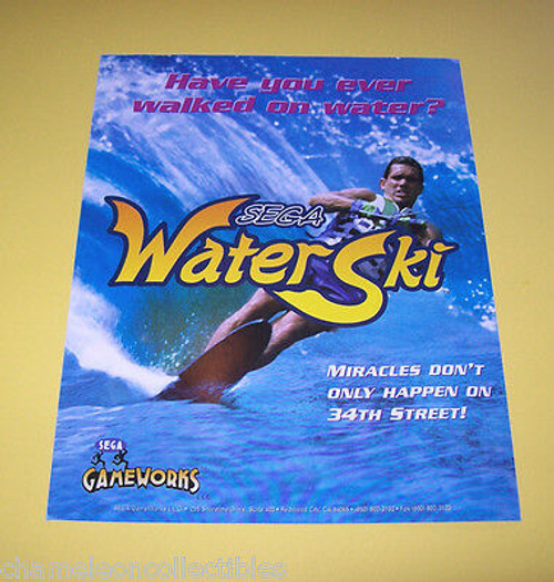 Sega WATER SKI Original 2000 NOS Video Arcade Game Promo Sales Flyer Coin-Op