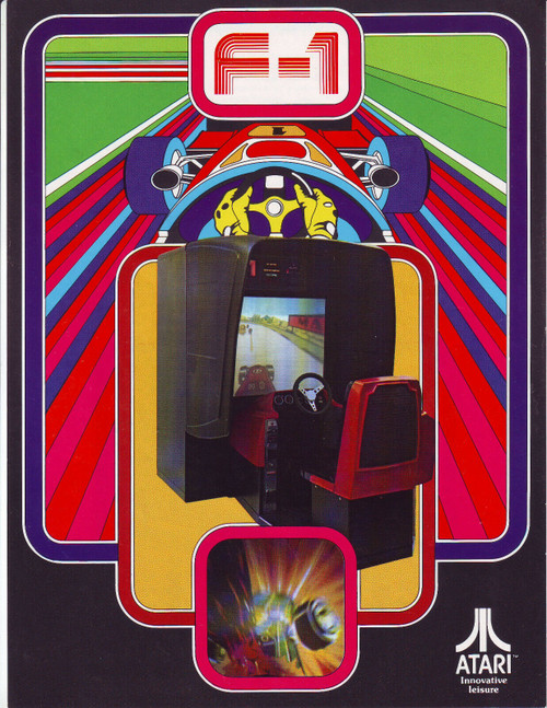 F-1 Arcade FLYER Original NOS 1976 Retro Game 3-D Projection Paper Sheet