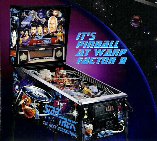 Star Trek The Next Generation Pinball Flyer Williams 1993 NOS Foldout Promo Art