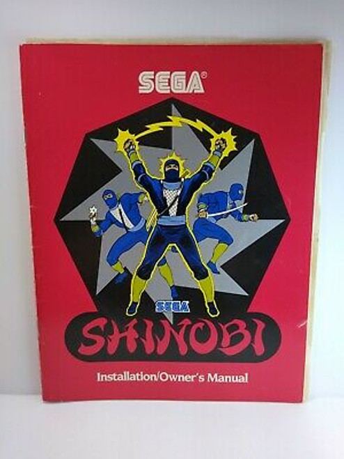 Shinobi Arcade Game Manual Original Service Owners Repair Sega 1987 + Insert