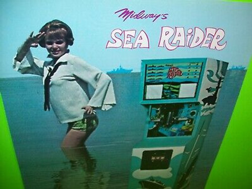 Midway Sea Raider Arcade FLYER Original NOS Game Artwork Submarine Subs 1969
