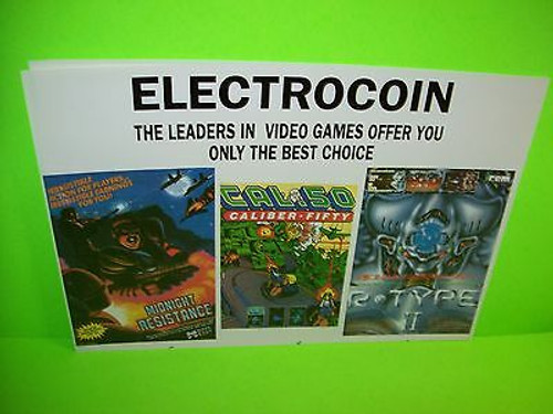 R Type II Puzznic Cal 50 Original NOS 1989 Video Arcade Game Flyer Electrocoin