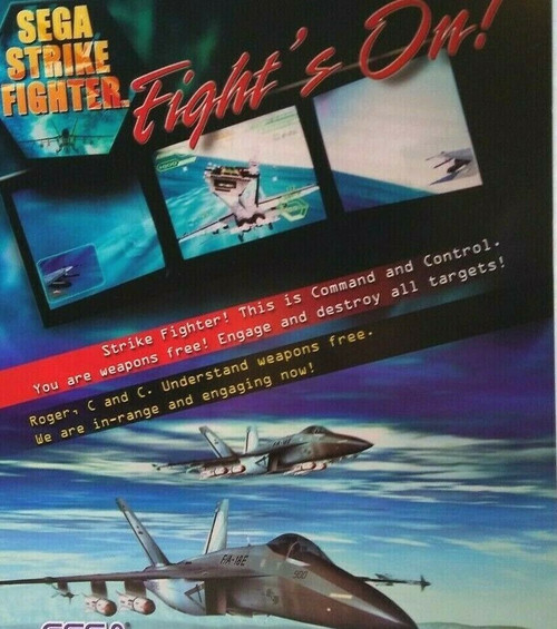 Sega Strike Fighter Arcade Flyer Original Video Game Artwork Promo 8.5" x 11"