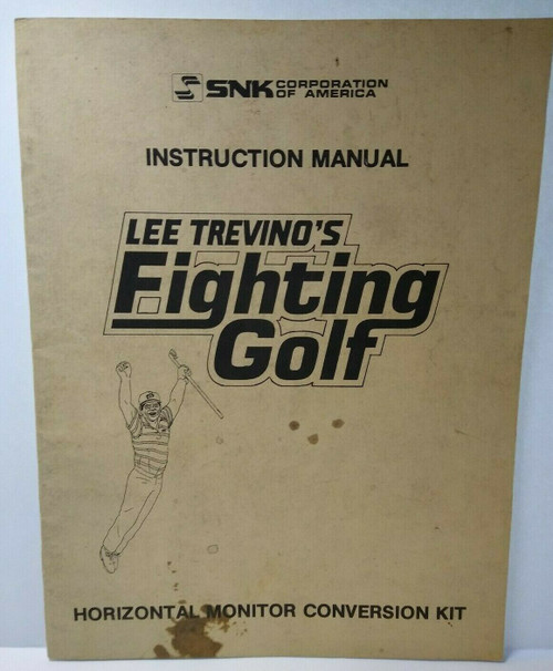 Lee Trevino's Fighting Golf Arcade Manual Vintage Video Game SNK Repair 1988